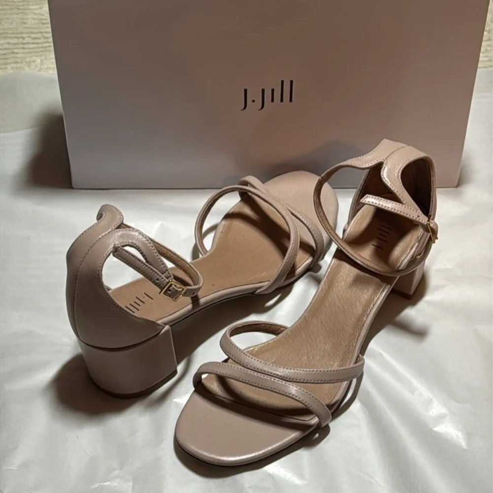 J. Jill Schu226261 Chablis ankle strap leather block heel sandals Sz 8.5 new‎